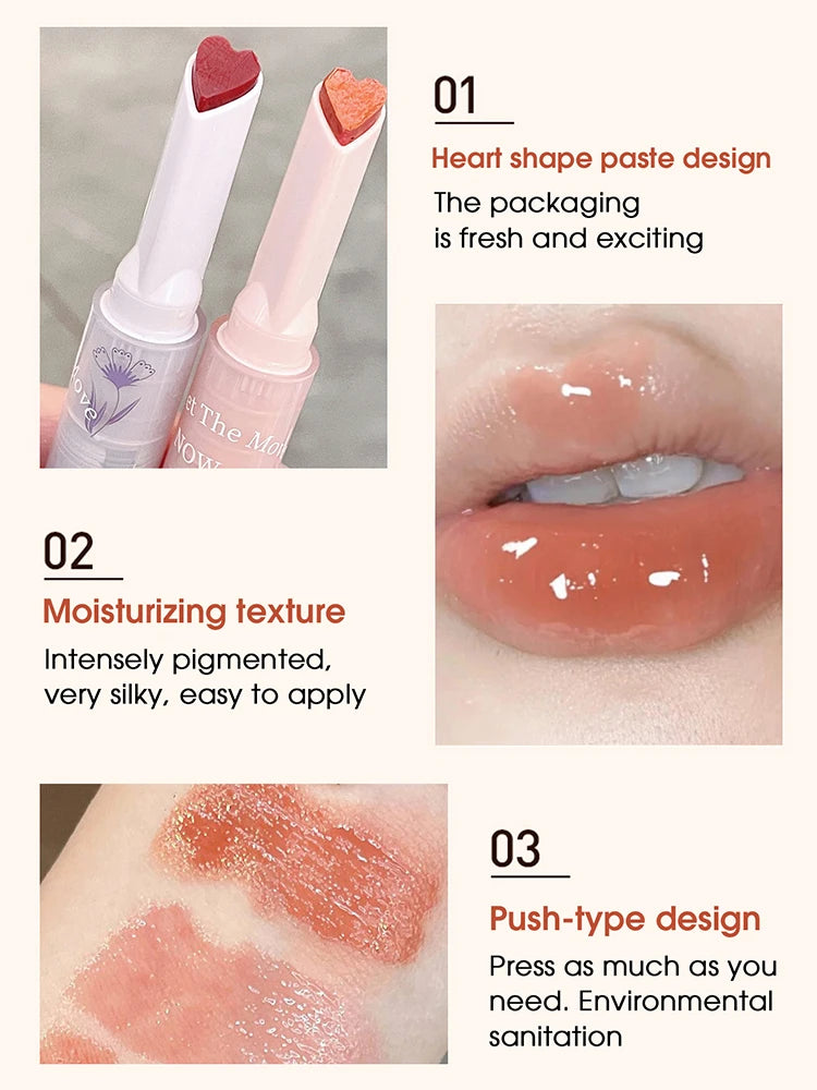 Glittering Jelly Heart-Shaped Lipstick