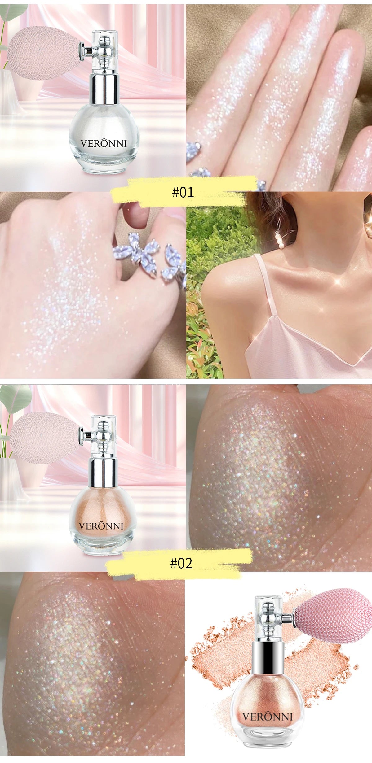 Dazzling face and body shimmer