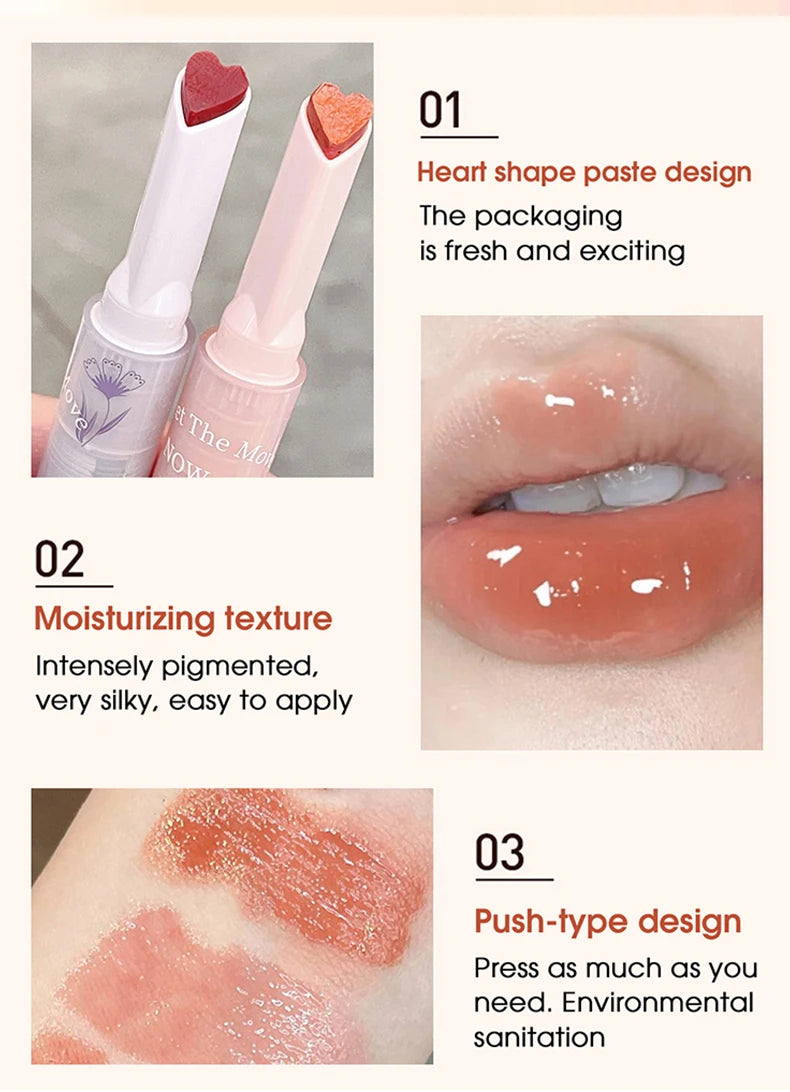 Glittering Jelly Heart-Shaped Lipstick